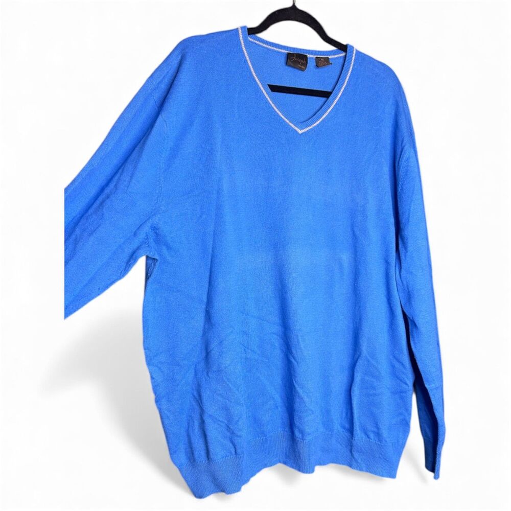 Jos A Bank Mens Blue Pullover Sweater 2XL Cashmere Preppy Old Money Nantucket